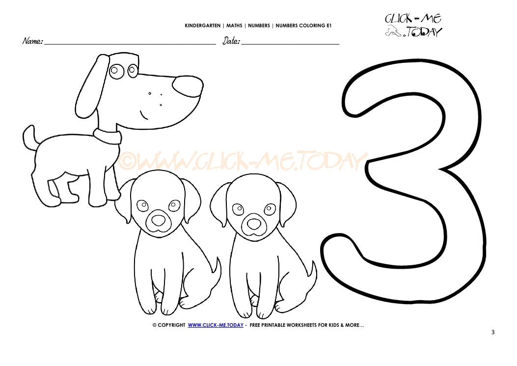 number coloring pages number 3