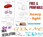 Heavy - Light Cards, Worksheets & Coloring pages for Kindergarten