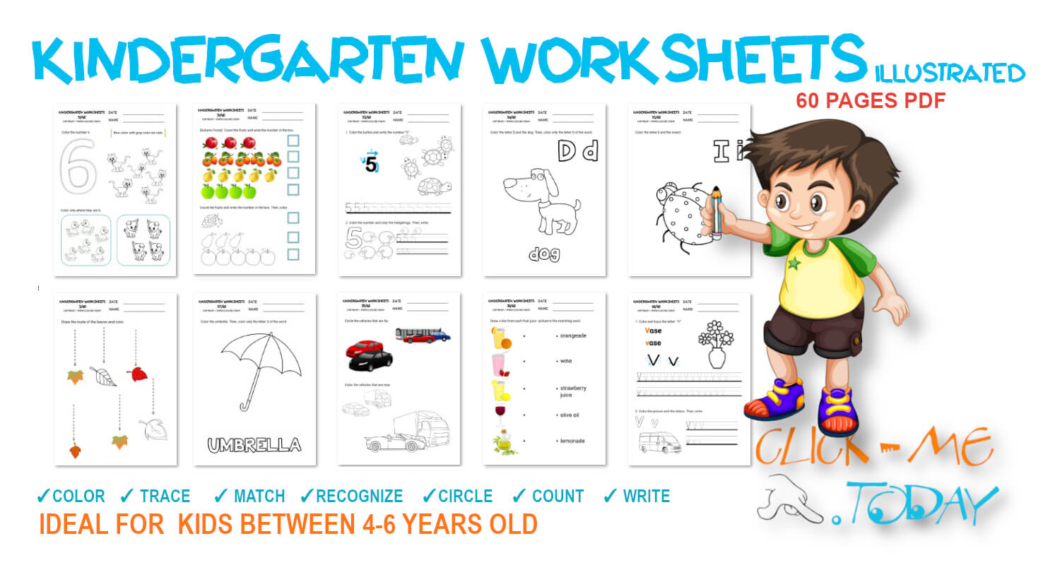 Download 50 free printable Kindergarten worksheets PDF